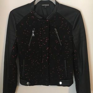 Express Tweed and Faux Leather jacket